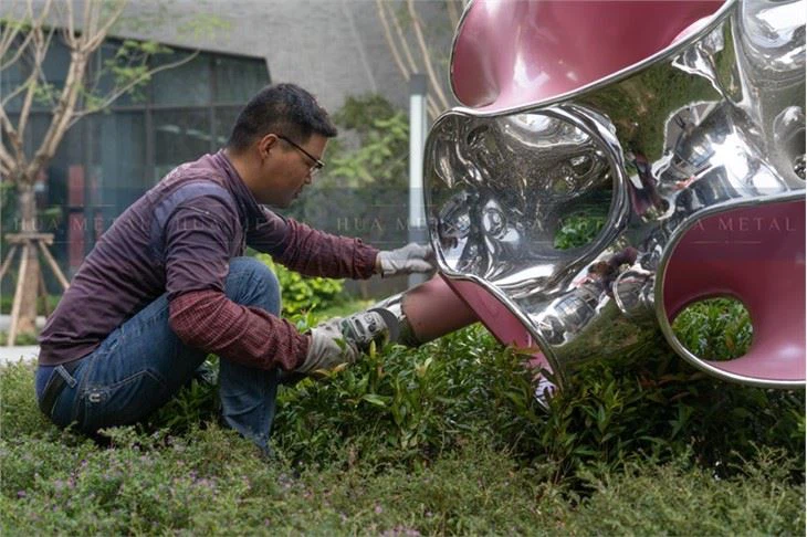 Flower-ball-stainless-steel-sculpture